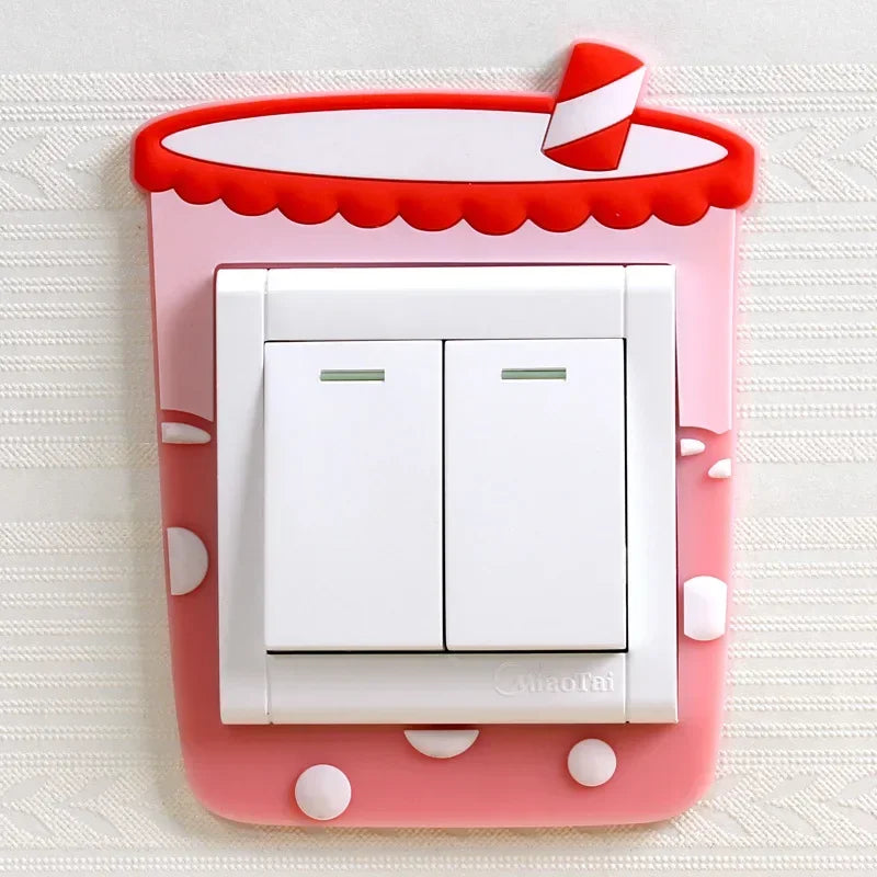 Luminous Silicone Switch Cover | Kawaii Cartoon Animal 3D Sticker for Kids Room