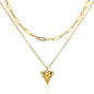 Geometric Heart Necklaces For Women Stainless Steel Gold Color Snake Chain Heart Necklace Aesthetic New Wedding Jewelry Gift