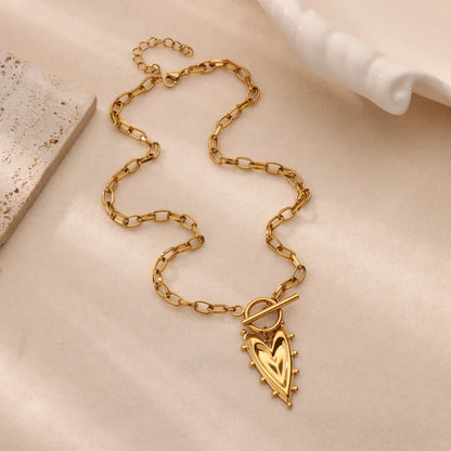 Geometric Heart Necklaces For Women Stainless Steel Gold Color Snake Chain Heart Necklace Aesthetic New Wedding Jewelry Gift
