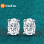 NeeTim 2 Carat Oval D Color Moissanite Stud Earrings For Women 925 Sterling Silver Sparkling Diamond  Earring Wedding Jewelry