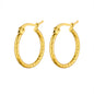 Vintage Round Stainless Steel Hoop Earrings For Women Gold Plated Earring 2023 Trending Statement Ear Jewelry Christmas Gift