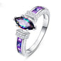 925 Sterling Silver Special Marquise Shape Shiny Purple CZ Prong Setting Fashion Party Rings for Women Jewelry Gift