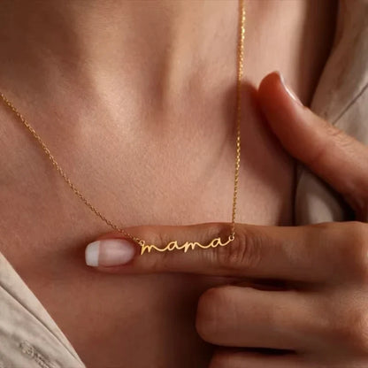 MAMA Pendent Necklaces for Women Gold Color Link Chain Stainless Steel Necklace 2025 Trend Female Choker Jewelry Gift