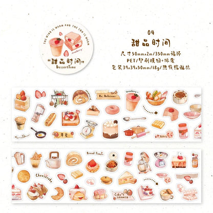 Cute Cartoon Snack Ice Cream Masking Tape | 5x200cm for DIY Scrapbooking
