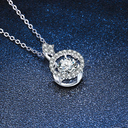 NeeTim 1CT Moissanite Pendant For Women Diamond Necklace S925 Sterling Silver White Gold Plated Jewelry Valentine's Day Gift