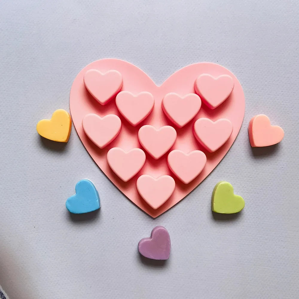55 Piece Small Heart Shaped Silicone Cake Mold | Heart Chocolate Pastry Molds for DIY Baking