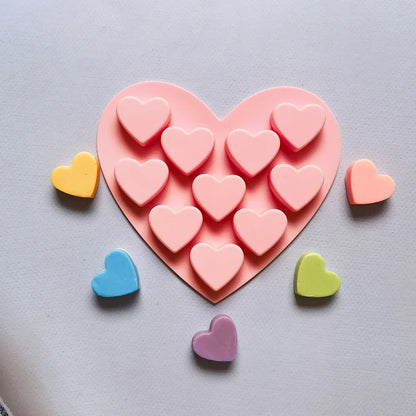 55 Piece Small Heart Shaped Silicone Cake Mold | Heart Chocolate Pastry Molds for DIY Baking