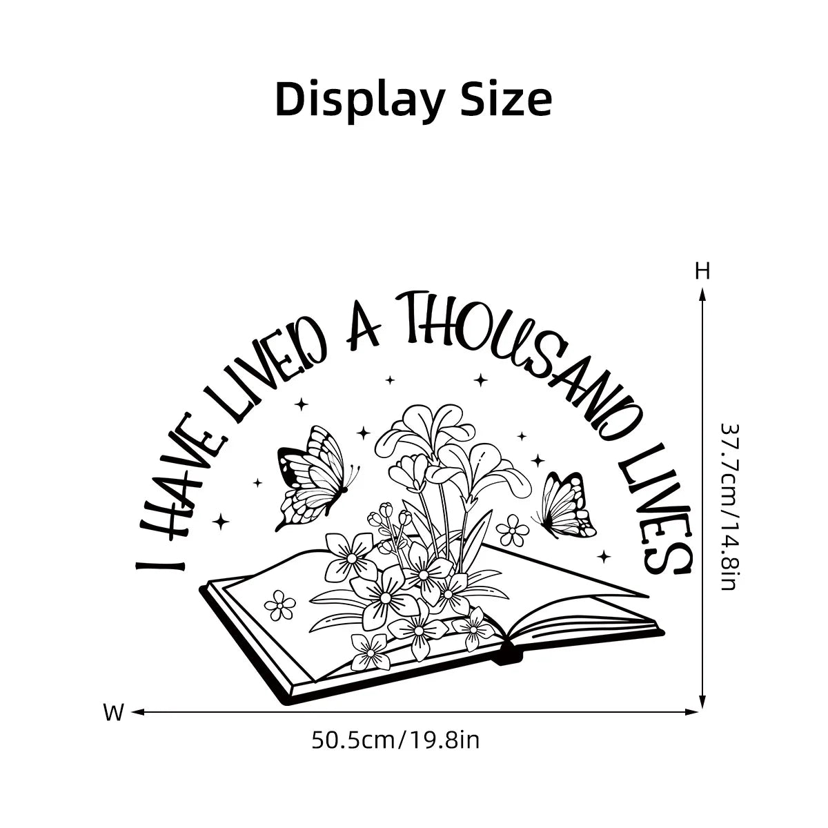 Wall Stickers for Living Room Bedroom | Creative Black Heart Book World Ladder Tree Wall Decals