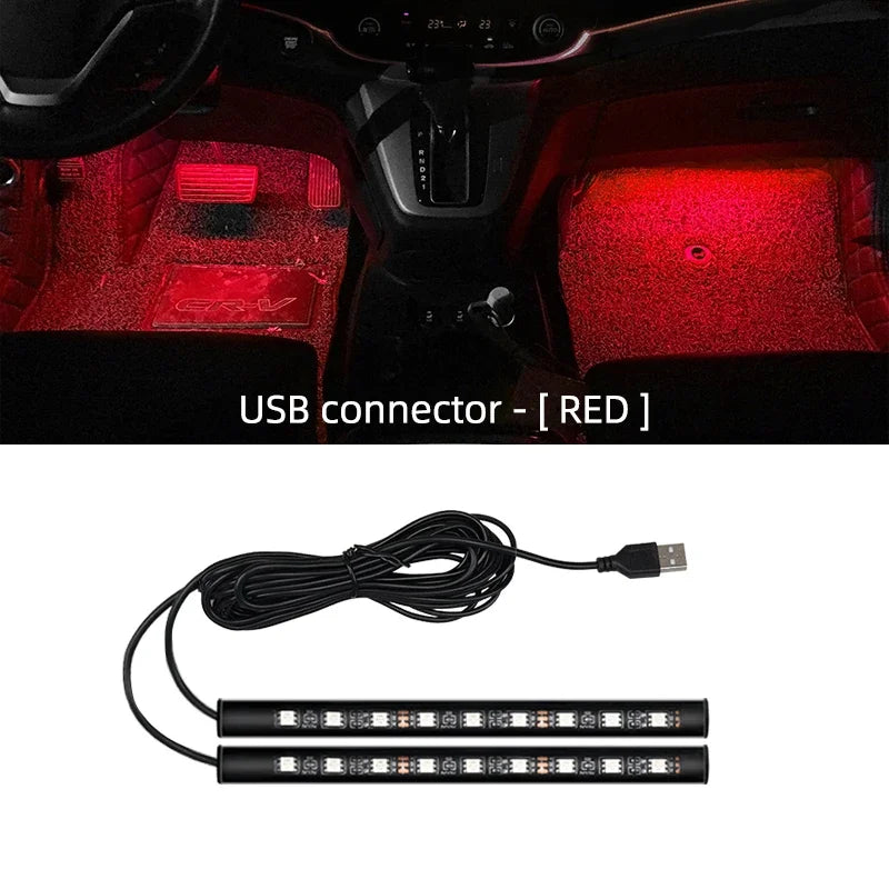 Led Car Ambient Light with USB | Universal Interior Foot Lamp Decoration