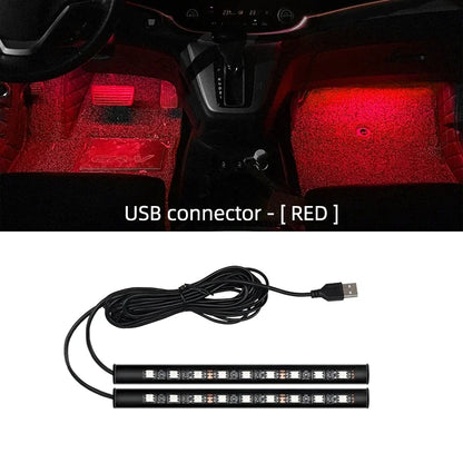 Led Car Ambient Light with USB | Universal Interior Foot Lamp Decoration