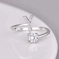 LATS Zircon Initial A-Z Letter Rings for Women Girl Adjustable Opening Ring Name Alphabet Female Wedding Fashion Jewelry Gift