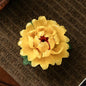 Peony Flower Incense Holder | Decorative Ceramic Incense Burner