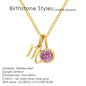 SUNIBI Stainless Steel Birthstone Zodiac Double Pendant Necklace for Woman12 Constellation Birthday Gift DIY Jewelry Wholesale