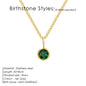 Birthstone Necklace for Woman Stainless Steel 12 Constellation DIY Colourful Zirconia Pendat Birthday Gift Jewelry Wholesale