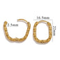 6pcs Stainless Steel Rectangular Textured Earrings Set | 18K PVD Gold Plated DIY Jewelry Parts