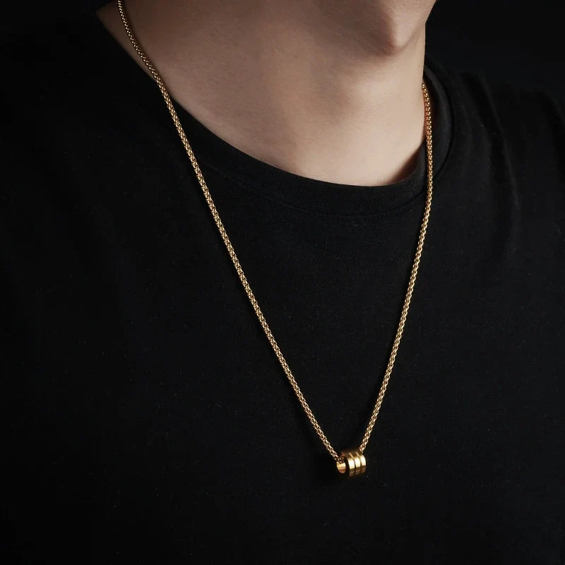 Stainless Steel Personalized Cylindrical Small Waist Necklace Simple And Casual Style Collarbone Chain Versatile Accessories