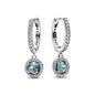 Christmas Gift Hot Selling 925 Silver Blue Stone Flower Stud Earrings Fit Women's Festival Exquisite Charm Jewelry Gifts