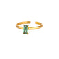 Stainless Steel Birthstone Rings For Women Gold Color Zircon Birthstone Opening Ring Minimalist Christmas Birthday Jewelry Gift