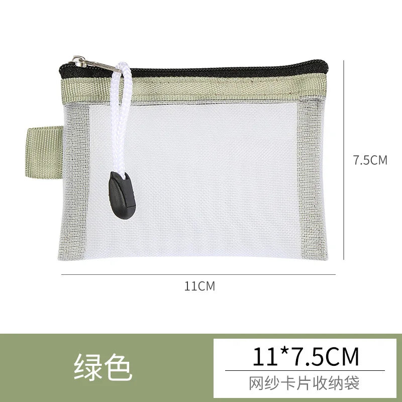 Mini Mesh Zipper Card Pouch | Transparent ID and Credit Card Storage Bag