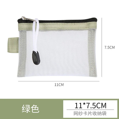 Mini Mesh Zipper Card Pouch | Transparent ID and Credit Card Storage Bag