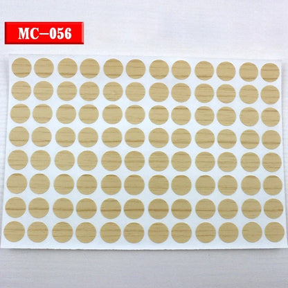 96Pcs 15mm Wood Furniture Screw Cap Covers | Self-Adhesive Hole Stickers for Desk Cabinets