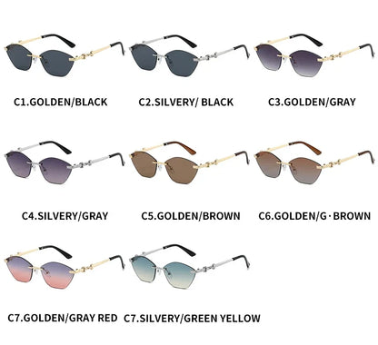 2026 Rimless Sunglasses for Men with Metal Chain Detail | Niche High-End UV Protection Shades