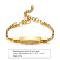Custom Personalized Name ID Bracelet Gilrs Boy Gifts, Stainless Steel Curb Chain Link Crown Bracelet Not Allergic