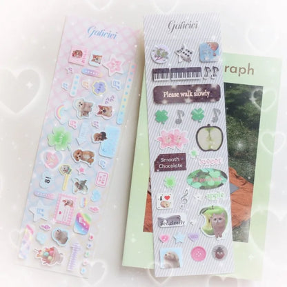 Sweet Animal Stickers | Sparkling Glitter Decals for Journaling and Scrapbooking