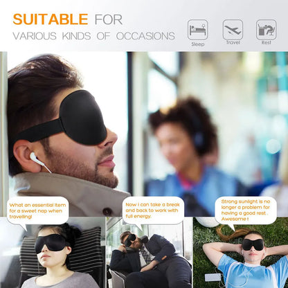3D Breathable Sleeping Eye Mask | Light Blocking Sleep Aid for Travel and Home