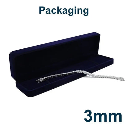 NeeTim 3mm 4mm Moissanite Tennis Bracelets 925 Sterling Silver Full Diamond with Gold Plated Bracelet Fine Jewelry for Women Men