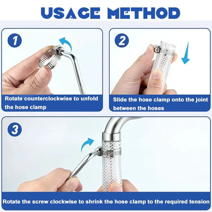 Adjustable Stainless Steel Screw Band Hose Clamps | Multi-Purpose Pipe Fasteners for Automotive and Plumbing