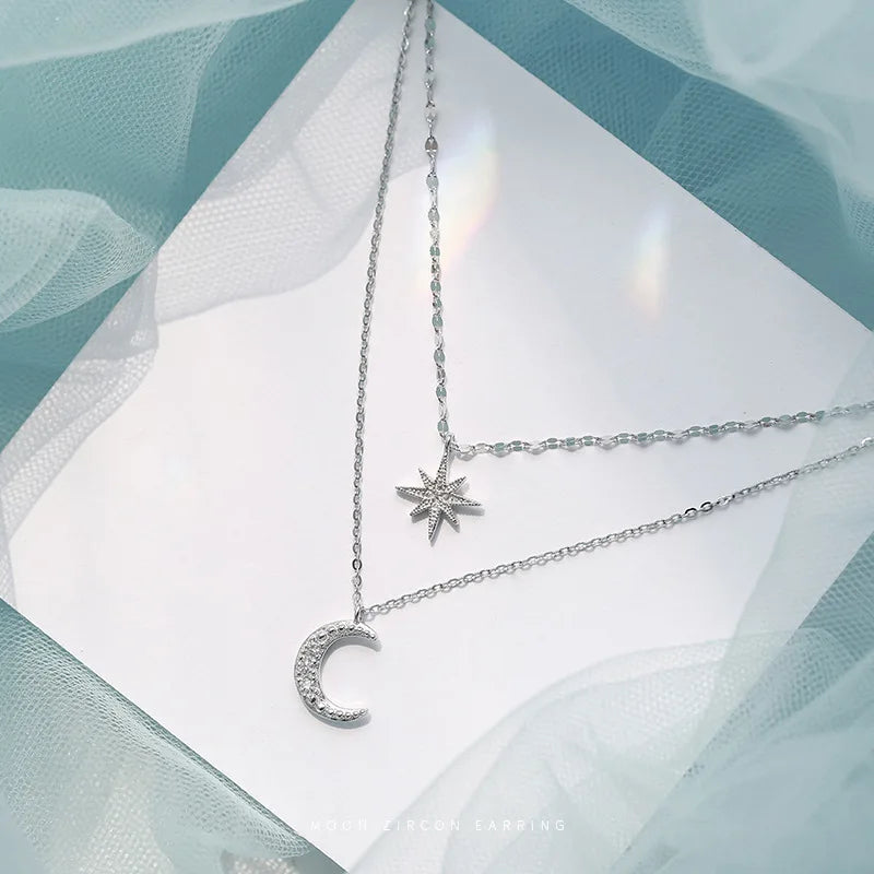 New Shiny Butterfly Necklace Ladies Exquisite Double Layer Clavicle Chain Necklace Jewelry for Ladies Gift