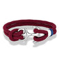 MKENDN Creative Contrast Double Strand Anchor Bracelets Men Women Nautical Survival Rope Bracelets Stainless Steel Anchor Buckle