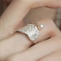 PANJBJ 925 Sterling Silver Pearl Irregular Ring | Women Shell Overlapping Hollow Sweet Design Jewelry
