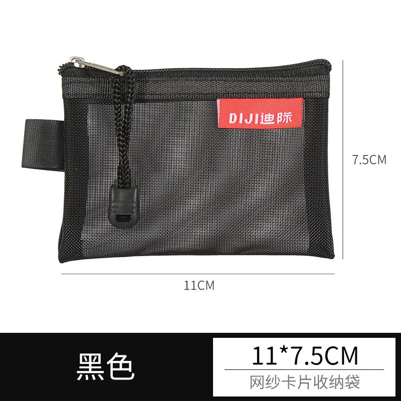 Mini Mesh Zipper Card Pouch | Transparent ID and Credit Card Storage Bag