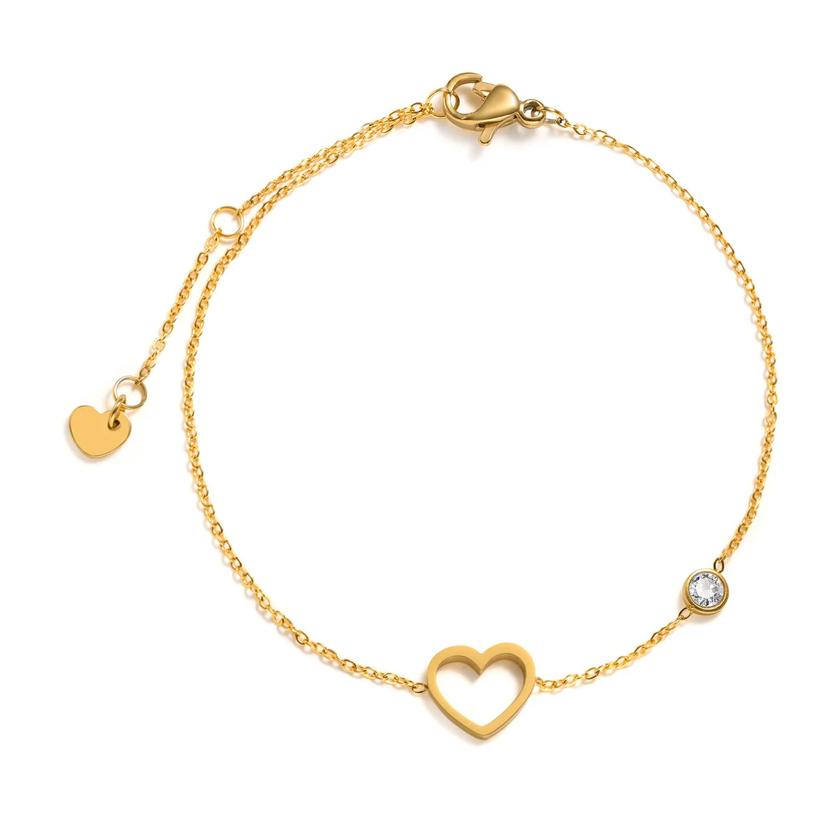 Birthstone Zirconia Thin Chain Link Cross Bracelet Stainless Steel Women's Adjustable Link Stacked Layered Chain Bracelets