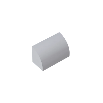 Gobricks GDS-M063 Curved Brick 1 x 2 x 1 No Studs | Compatible Building Block