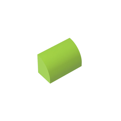 Gobricks GDS-M063 Curved Brick 1 x 2 x 1 No Studs | Compatible Building Block