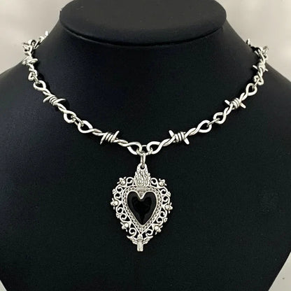 Barbed Wire Choker Necklace | Gothic Punk Thorns Chain for Women