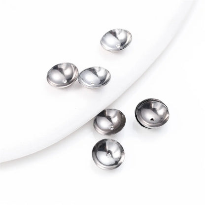 50pcs 3 4 5 6 8mm Stainless Steel Round Bead Caps Spacer Beads End Cap Connectors For DIY Necklace Jewelry Making Accessories