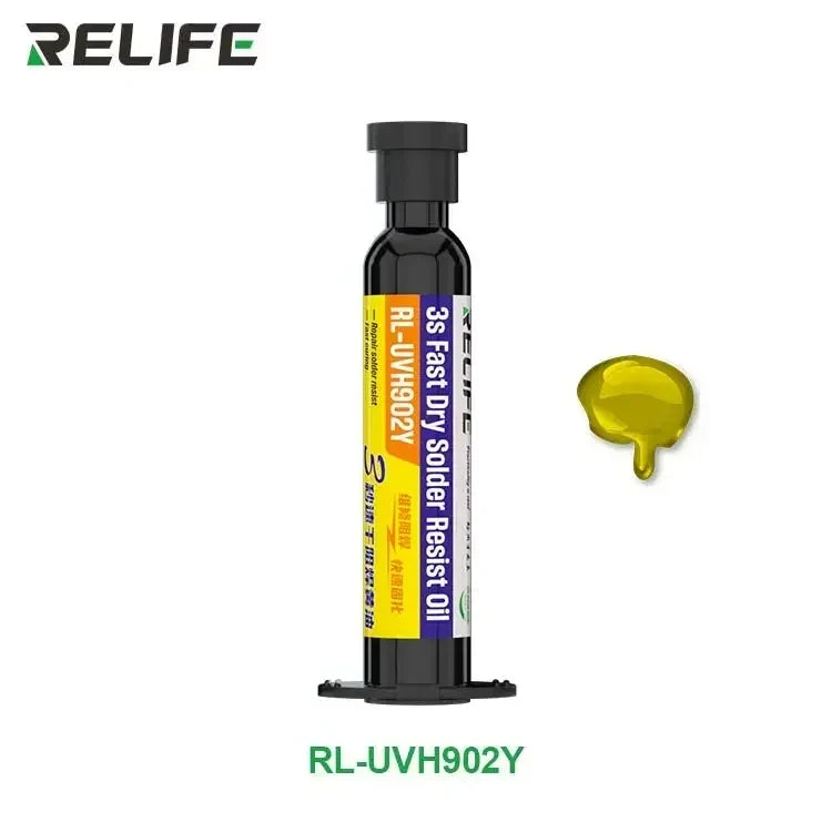 RELIFE RL-UVH902 3 Seconds Quick Drying Oil | UV Curing Solder Mask for PCB Repair