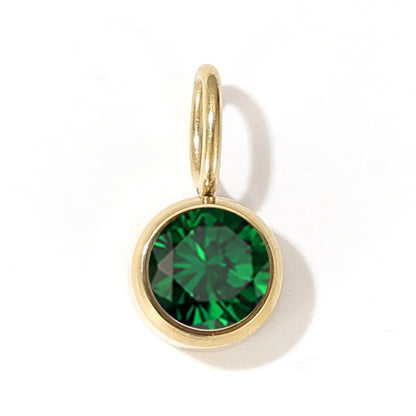 12 Color Birthstone Pendant Month Zirconia for Necklace Color Stone DIY Charms Accessories Birthday Gift Jewelry
