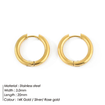 Minimalist Stainless Steel Round Earrings for Women Trendy Geometric Drop Statement Earrings Party Fashion Jewelry Gift