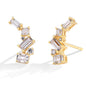 MINTYBOX Moissanite Stud Earrings for Women S925 Sterling Silver Lab Diamond Baguette shape Irregular Earring Engagement Jewelry