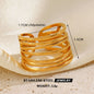 1Pc Stainless Steel Gold Color Rings For Women Waterproof Geometric Open Finger Ring Girls Fashion Daily Jewelry Accessories