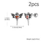 Stainless Steel Heart Zircon Stud Earrings | Vintage Punk Unisex Jewelry
