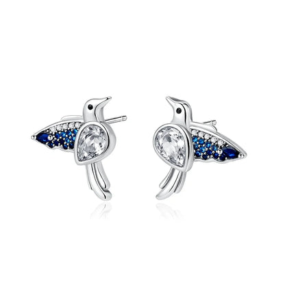 2026 New 925 Silver Elephant Cherry Blossom Butterfly Heart Earrings, a delicate choice for women's fashion jewelry