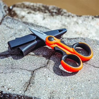 Professional Electrician Scissors | Heavy Duty Wire Stripping Shears with Non-Slip Handle
