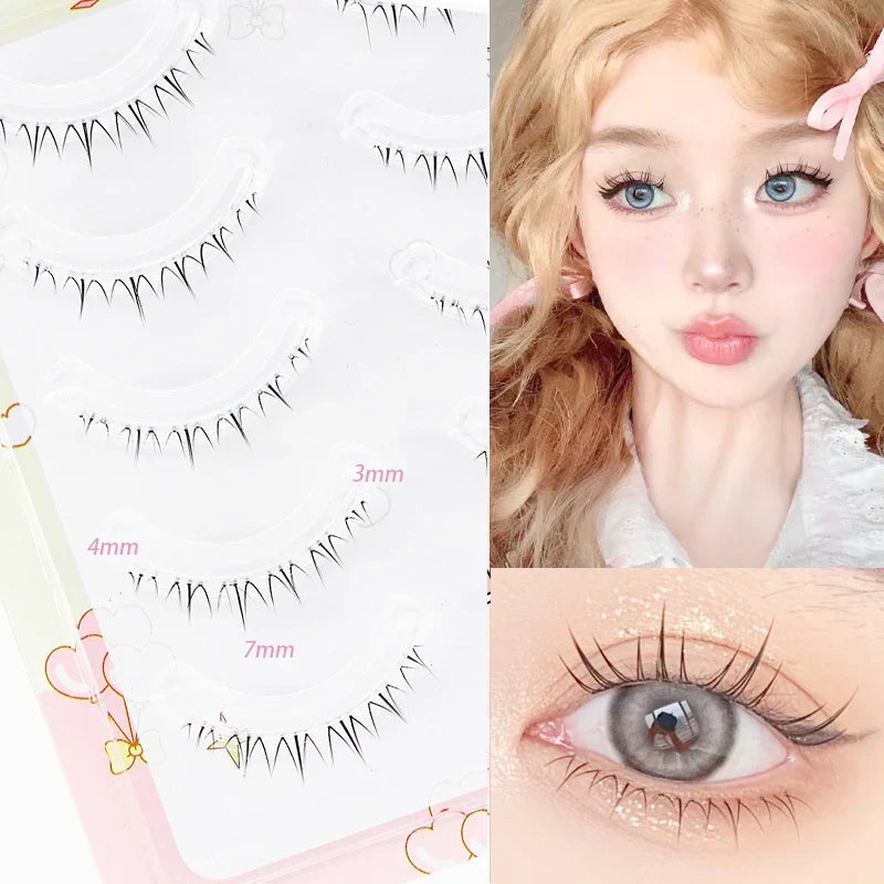 Menglu Natural Short Lower Lashes | Hand-Painted Style Fake Eyelashes