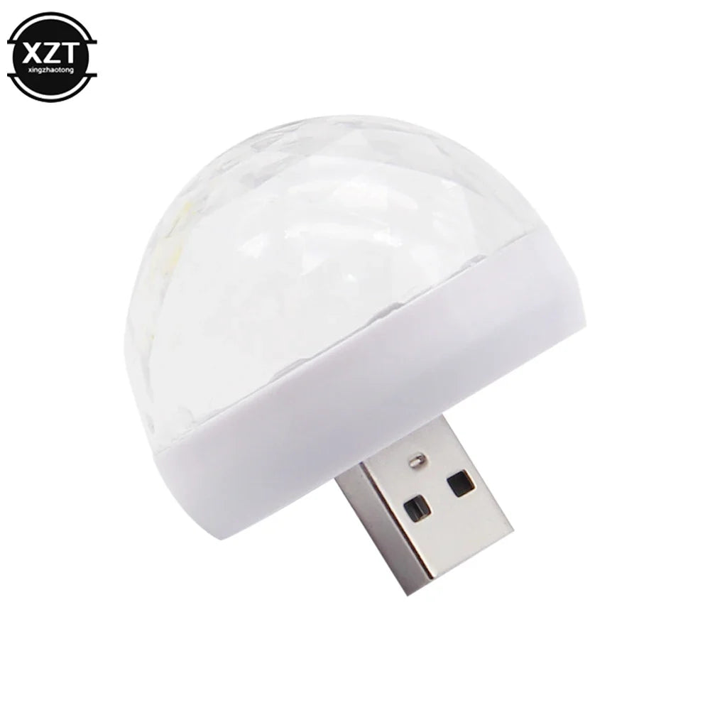 Mini USB LED Car Atmosphere Light | RGB Music Sound Control DJ Disco Lamp